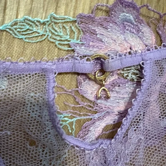 Honey Birdette Purple Lace Bra with Intricate Details - Picture 6 of 7